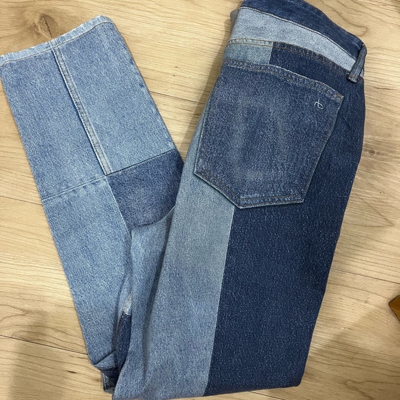 rag & bone Women's Miramar “sweatpant” Patchwork Straight Jeans - Picture 7 of 7